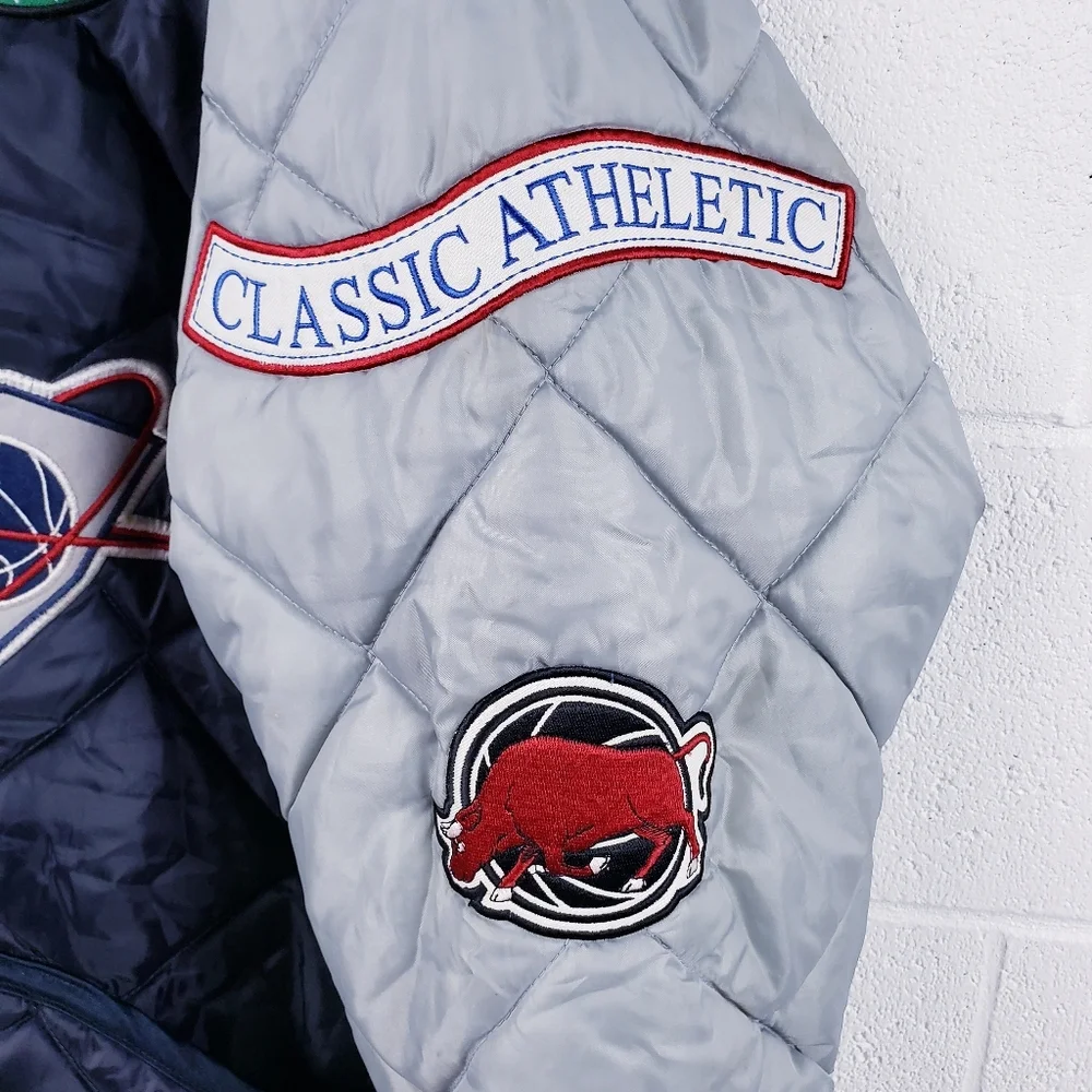 VIntage 90's PJ Mark Classic Athletic NBA Logo Quilted Puffer Jacket‎ Size 2XL